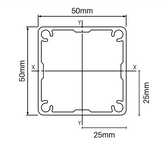 50 x 50mm Aluminium Post - 2400mm - Heavy Duty - Surfmist